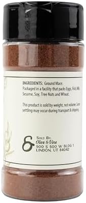 Olive & Vine Ground Mace, Warm Spice, For Baking & Sauces, Rich Tradition, Authentic Taste, For Global Recipes (2.4 Ounce)