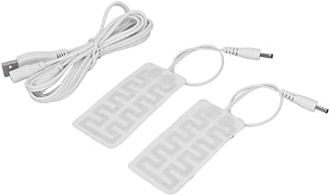 Pack of 2 USB Heating Film 8.9 X 4.6 Cm Carbon Fiber Soft Safe Machine Washable Electric Heating Pad for Gloves Socks Shoes