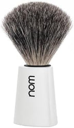 NOM Carl Shaving Brush | Pure Badger Shave Brush for Shaving soaps and creams | Exfoliating Shaving Brush | White handle