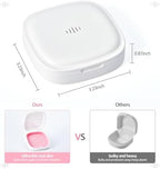 Retainer Case Slim Aligner Case with Vent Holes Removable Inner Tray Silicone for Easy Cleaning (1Pack White Pink)