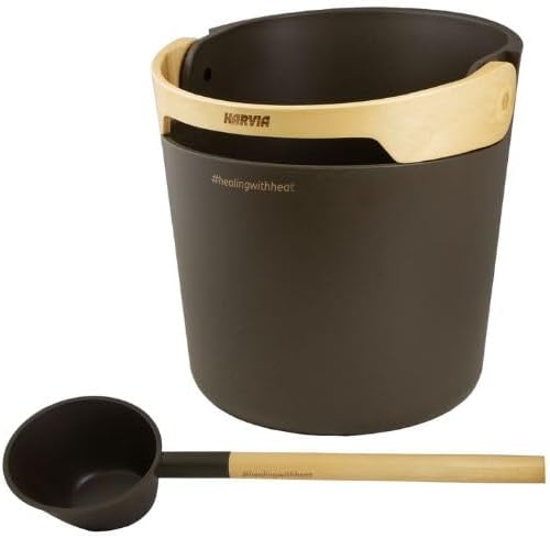 Harvia HELMI, Sauna Bucket & Ladle Sets (Chocolate)