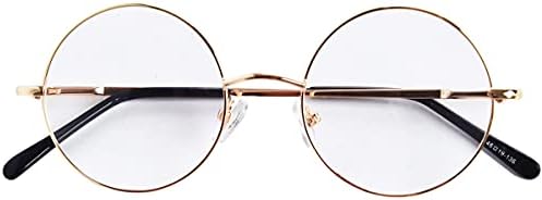 Bestum Retro Round Optical Spring Hinge Metal Glasses Frame Clear lens