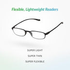 SAV Flex 2 E5020 Slim Oval Super Flexible Reading Glasses - Durable, Lightweight Readers