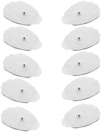 Tens Unit Muscle Stimulator Replacement Pads Patches 10 Pads (5 Pairs) Stick-on Pads Reusable Electrodes Snap On,Latex Free (White)