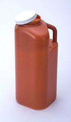 Large Male Urinal with Leak Proof Screw Cap Lid (3000 mL or 101 oz.) (Amber Color)
