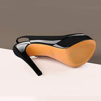 Open Peep Toe Platform High Stiletto Heels Slingback Sandals