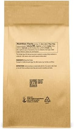 PURE ORIGINAL INGREDIENTS Brown Rice Vegan Protein Powder (1 lb) Sprouted Brown Rice, Gluten Free, Shakes & Smoothies