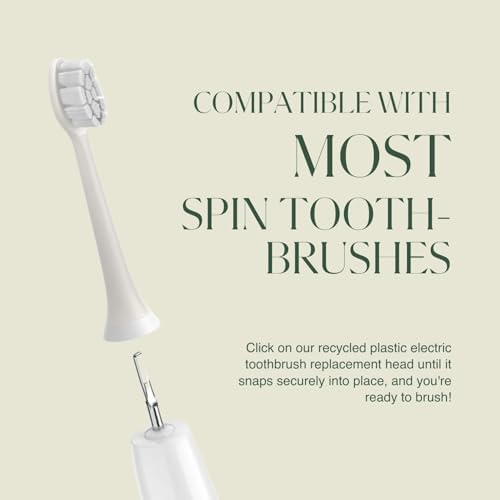 PLUS ULTRA Sonic Electric Toothbrush Replacement Heads 3 Pack – Compatible Click-On Brush Heads – Soft Bristles for Sensitive Teeth – Made with Recycled Plastic – Eco-Friendly