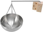aqxreight Sauna Bowl Stainless Steel Aromatherapy Oil Cup with Wooden Block Hanging for Sauna Room (Large)