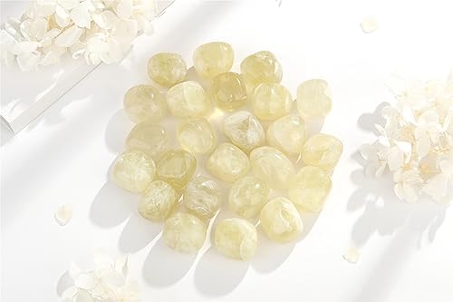YATOJUZI Citrine Bulk Natural Healing Crystals Tumbled Polished Pocket Stones Crystal for Energy Reiki Tumbling Cabbing Balancing Decoration Home Decor Gemstones Meditation Therapy 100g