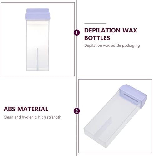 2pcs Hair Removal Empty Plastic Storage Bin Cosmetics Roller for Waxing Wax Storage Holder Plastic Containers Depilatory Wax Bottle Abs Body Plastic Bottle Travel White
