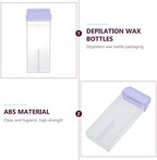 2pcs Hair Removal Empty Plastic Storage Bin Cosmetics Roller for Waxing Wax Storage Holder Plastic Containers Depilatory Wax Bottle Abs Body Plastic Bottle Travel White