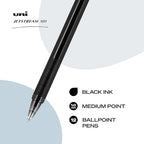 uniball Jetstream 101 Ballpoint Pens, Medium Point (1.0mm), Black, 12 Pack