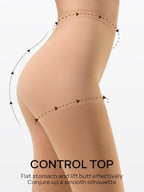 MANZI Women's 2-6 Pairs Opaque Control Top Tights Comfort Stretch 70 Denier Pantyhose