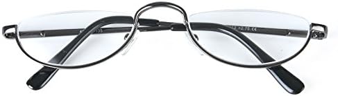 Agstum Half Moon Readers Spring Hinge Reading Glasses Single Vision (+1.50, Gunmetal)