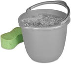 10 Qt. Spout Pail Classic Titanium,Gray Plastic Bucket with Pour Spout and Handle for Cleaning, Mopping, Gardening
