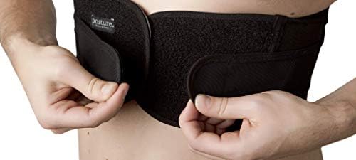 Stabilize Lower Back Support Belt - Relieves Back Pain - Supports Lower Back and Torso - Prevents Slouching Slumping or Hunching - with Removable Pad for Heat or Cold Therapy