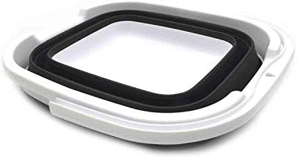 SAMMART 10L (2.64 Gallon) Collapsible Rectangular Handy Basket/Bucket (Black, 1)