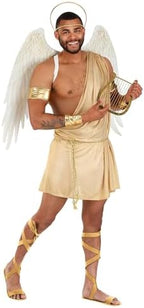 Heavenly Plus Size Sexy Angel Costume for Men | Angelic Wings, Halo, Toga | Divine Celestial Ensemble for Parties, Events