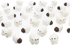 40Pcs White Mini Sheep Herd Figurines - Cake/Cupcake Toppers, Terrarium and Moss Landscape Decor, DIY Miniature Crafts for Fairy Gardens, Home Décor and Model Scenes
