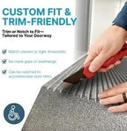 EZ-ACCESS - Transitions Angled Welcome Entry Mat, Non Slip Rubber Threshold Ramp for Doorways, Indoor & Outdoor Door Ramp for Wheelchair Access, Safer Home Floor Mats - Made in USA (Gray, 1-in)