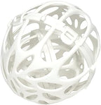 Round Plastic White Laundry Bra Ball for Machine Washing Delicates by Home Basics | 2 Interlocking Balls | Lock Closure for Secure Fit | Protects Delicates
