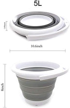 SAMMART 5L / 1.32 Gallon Collapsible Plastic Bucket - Foldable Round Tub - Portable Fishing Water Pail - Space Saving Outdoor Waterpot (5L Round, Grey)