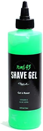 Tomb 45 Shave Gel for Men, Non-Foaming Fresh Scent Clear Shaving Gel with Skin Replenishing Vitamin E and Soothing Aloe Vera, Sensitive Skin Moisturizer 8oz