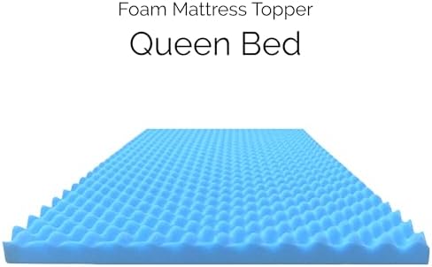Airflow Foam Mattress Topper, Egg Crate Foam Pad, Hospital Mattress Pad and Bed Topper for Support, Pressure Relief and Weight Distribution. (Queen)