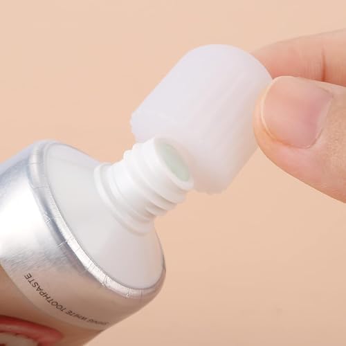 Self Closing Toothpaste Caps - Silicone Toothpaste Cap, Mess-Free Toothpaste Pump, Toothpaste Caps for Kids, Adults, Toothpaste Dispenser Squeezer Lids for Bathroom Accessories