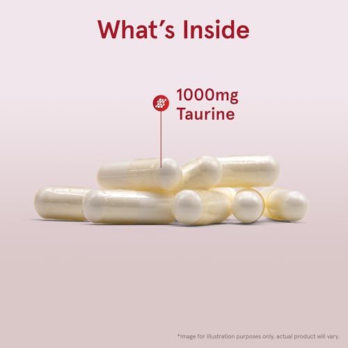 Jarrow Formulas® Taurine 1000 mg, Dietary Supplement, Amino Acid Supplement for Brain Health Support, 100 Capsules, 100 Day Supply