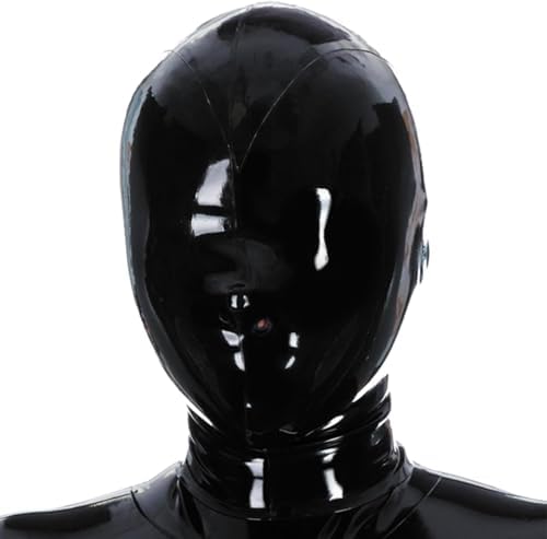 Latex Hood Only Open Nose Back Zipper Rubber Mask Club Party Wear Costume