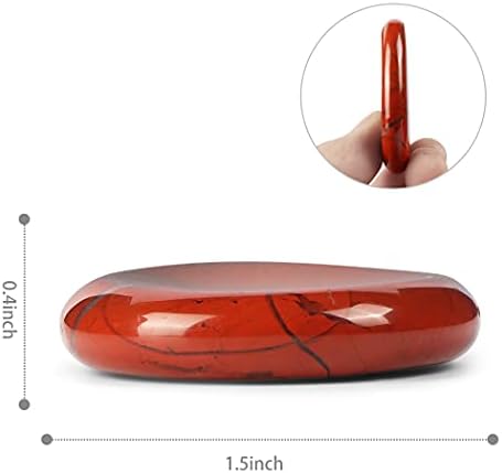 Artistone Red Jasper Crystal Thumb Worry Stone Hand Carved Crystal Pocket Palm Stone for Anxiety Stress Relief, Meditation Reiki, Water Drop Shaped