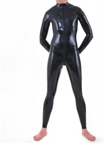 Latex Catsuit Front Zipper for Men Tight Rubber Bodysuit Jumpsuit Party Wear