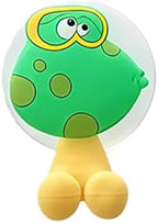 Animal Suction Cup Toothbrush Holder - Wall Mount Bathroom Organizer for Kids, Adhesive Hook Set for Smooth Surfaces in Shower, Kitchen, Office (Frog)