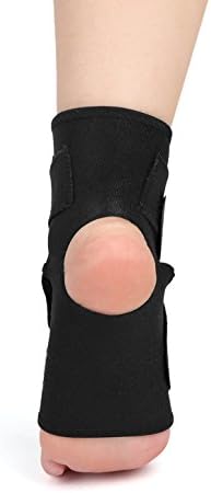 uxcell Black One Size Ankle Foot Support with Hook Loop Closure Wrap Protector