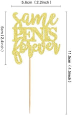 Ercadio 24 Pcs Bachelor Party Cupcake Toppers Gold Same Forever Cupcake Picks Bachelorette Party Decoration Bridal Shower Valentine's Day Lover Birthday Party Theme Supplies