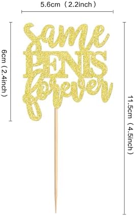 Ercadio 24 Pcs Bachelor Party Cupcake Toppers Gold Same Forever Cupcake Picks Bachelorette Party Decoration Bridal Shower Valentine's Day Lover Birthday Party Theme Supplies