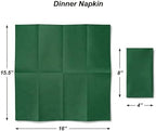 AMERICAN HOMESTEAD Paper Napkins - Green Disposable Linen-Like Dinner Napkins - Restaurant-Quality Table Serviettes for Weddings, Parties, and Events - 15.75" x 15.75" - 50 Count