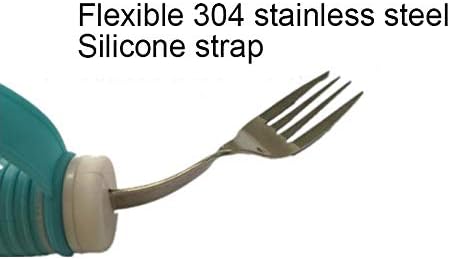 Flexible Stainless Steel Fork with Adjustable Strap 360 Degree Rotatable Eating AIDS Utensils for Disabled Patient Elder Arthritis People Handicapped (fork)