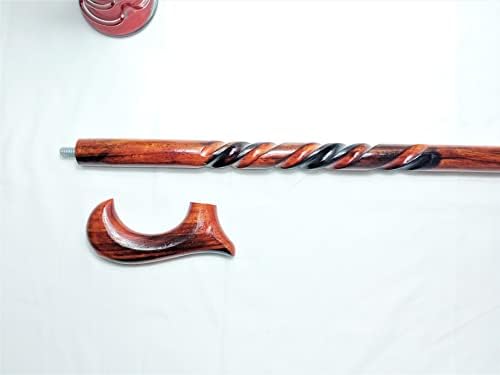 Walking Stick Orange (Most Precious Wood ,Mishto Wood) Handcrafted Cane Stylish Fire Shade Theme Walking Stick for Dad on Christmas Sailor Gift Orange Black 36inch