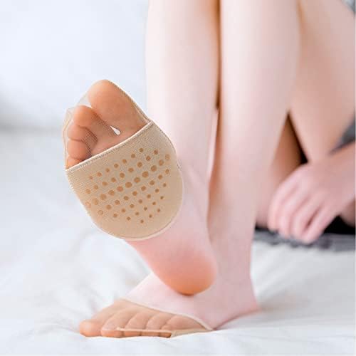 10 Pairs Forefoot Socks for Women, Breathable Non Slip Toe Covers with Cushion Pad, Ball of Foot Pads Sock, Toe Socks for Heels, Dancing, Running & Daily Wear