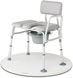 Medline Padded Combination Transfer Bench and Commode, 400 lb. Capacity - Essential Bathroom Aid for Elderly and Disabled