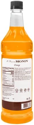 Monin - Orange Flavored Syrup, Plastic Bottle (1 liter)