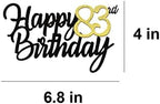 Happy 83rd Birthday Cake Toppers Glitter 83rd Anniversary Cake Topper 83 Years Loved Bday Decorations 83 Gold Birthday Cake Decorations Eighty-three Party Supplies for Women Men(Black Gold)