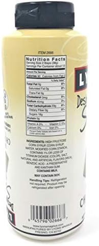 Lyons White Chocolate Designer Dessert Sauce Squeeze Bottle, 16 ounces