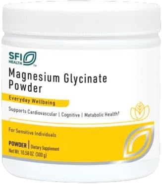 Klaire Labs SFI Health Magnesium Chelate Powder - Fast-Dissolving 200 Milligrams High Absorption TRAACS Bisglycinate, Vegetarian & Hypoallergenic (120 Servings, 300 Grams)