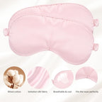 Molain Sleep Mask, 2 Pack Silky Eye Cover Soft Satin Blindfold Elastic Strap Night Eyes Shade for Women Men, Eye Sleep Shade Cover, Blocks Light Reduces Puffy Eyes Gifts(Pink)