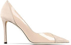 Coutgo Womens Pointed Toe High Heels Pumps Patent Suede Stiletto Heel Slip on Office Party Wedding Dress Shoes