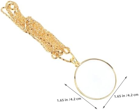 Healeved 2pcs Magnifying Glass Necklace Elegant Vintage Pendant Magnifier Zinc Alloy with Optical Glass Lens for Reading Sewing and Nature Exploration